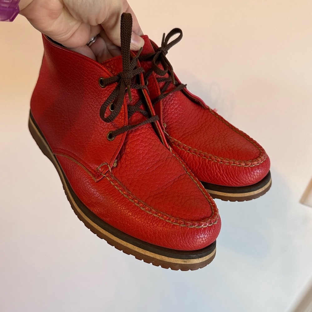 Vintage Dooney & Bourke Red Leather moccasin Men's Chukka Boots